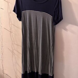 Navy and White Striped Dress